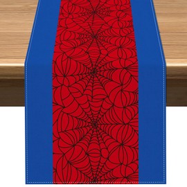 Vohado Red Spider Web Table Runner Super Hero Kids Birthday Party Decoration Dining Room Home Kitchen Island Decor