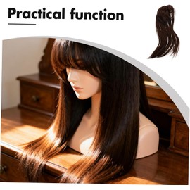 Peluca con Diadema Trenzada Marrón con Clip Invisible Tupé Liso con Flequillo Fácil de Usar para Mujeres Mejora Volumen y Cubre Canas