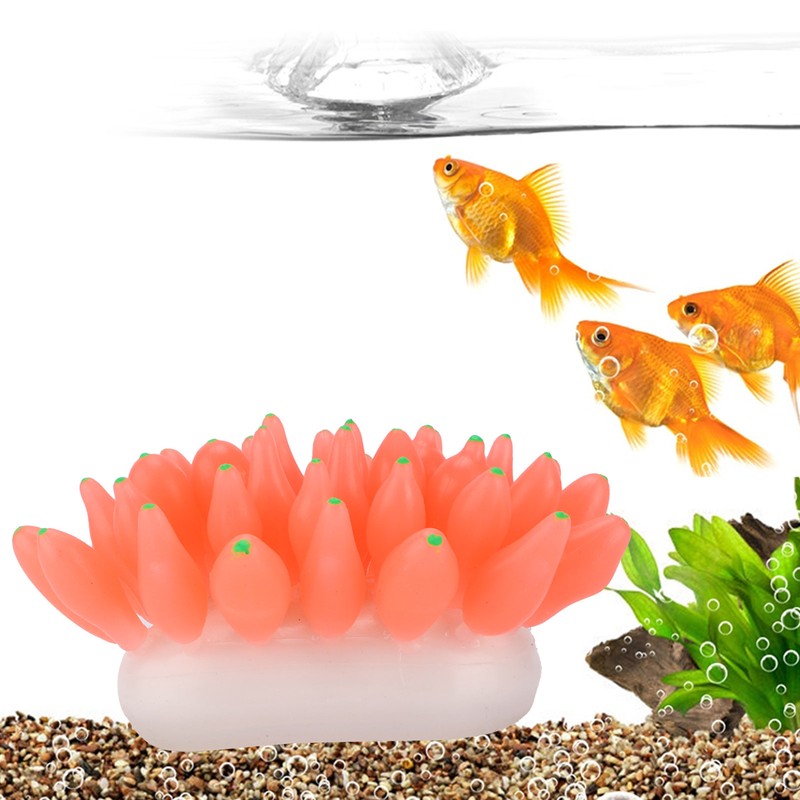 Aquarium Artificial Silicone Decoration Fish Tank Simulation Silicone Coral OrnamentRed
