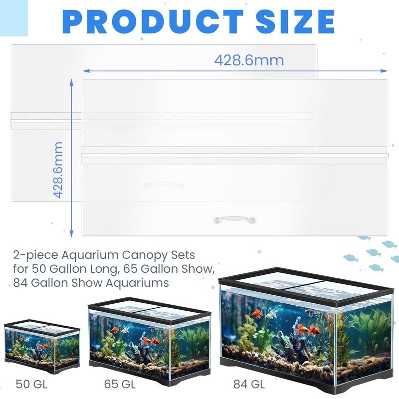 Sieral Aquarium Lids Polycarbonate Canopy 2 Pieces Set 16.87 x