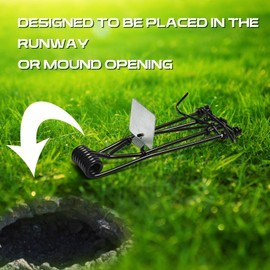 Qualirey 8 Pcs Outdoor Gopher Trap Easy Set Mole Trap Weather Resistant Gopher Killer Vole Trap for Lawn Garden Farm (Black)