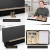 BLU MONACO Portfolio Binder - Black Vegan Leather Padfolio for