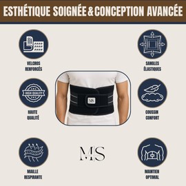 Adjustable Lumbar Support for Men and Women | Back Relief | Ideal for Work or Sports | 4 Springs Size S to XL | Perfect for Sciatica