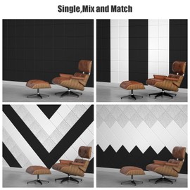 Sonicism 22 Pack Acoustic Wall Panels with Self-Adhesive, 12" X 12" X 0.4" Sound Proof Foam Panels, Decorative Soundproof Wall Panels, Sound Proof Absorbing Tiles for Home & Offices, White