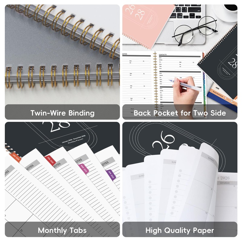 2026-2028 Monthly Planner Calendar - 3 Year Planner 2026-2028, Jan