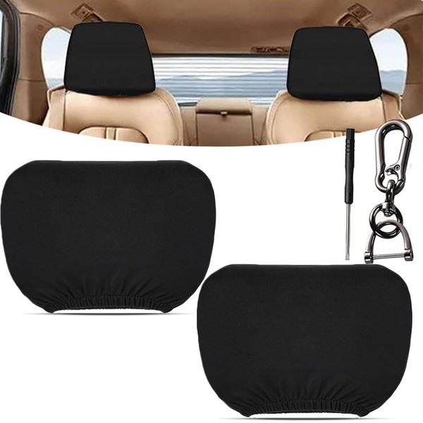 Imeisuit 2pcs Universal Car Headrest Cover with Quick-Release Car Keychain,