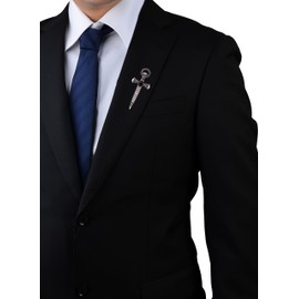 YYBONNIE Antique Crystal Sword Pin Brooch Lapel Pin Scottish Kilt Pins Cardigan Shawl Safety Pin Hat Pins (Black)