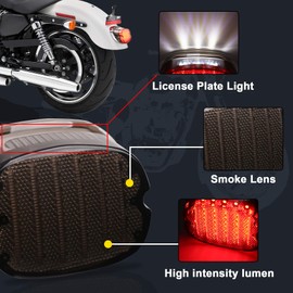 MOVOTOR Tail Light Led Integrated Turn Signal Brake Running Light Low Profile Smoked Rear Light Compatible with Harley Sportster 883 1200 Dyna Road King Electra Glide