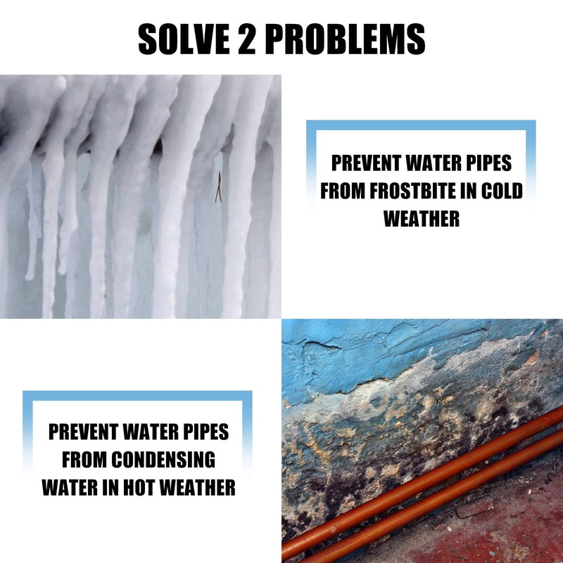 Kingdder 6 Pcs Pipe Insulation Foam Tube Self Adhesive Pipe