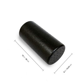 Rodillo de Espuma para Hacer Ejercicio, Yoga, Terapia Física, Estiramiento Muscular, Longitud Pre-Entrenamiento, Equipo Post-Entrenamiento (Negro – 12 Pulgadas)