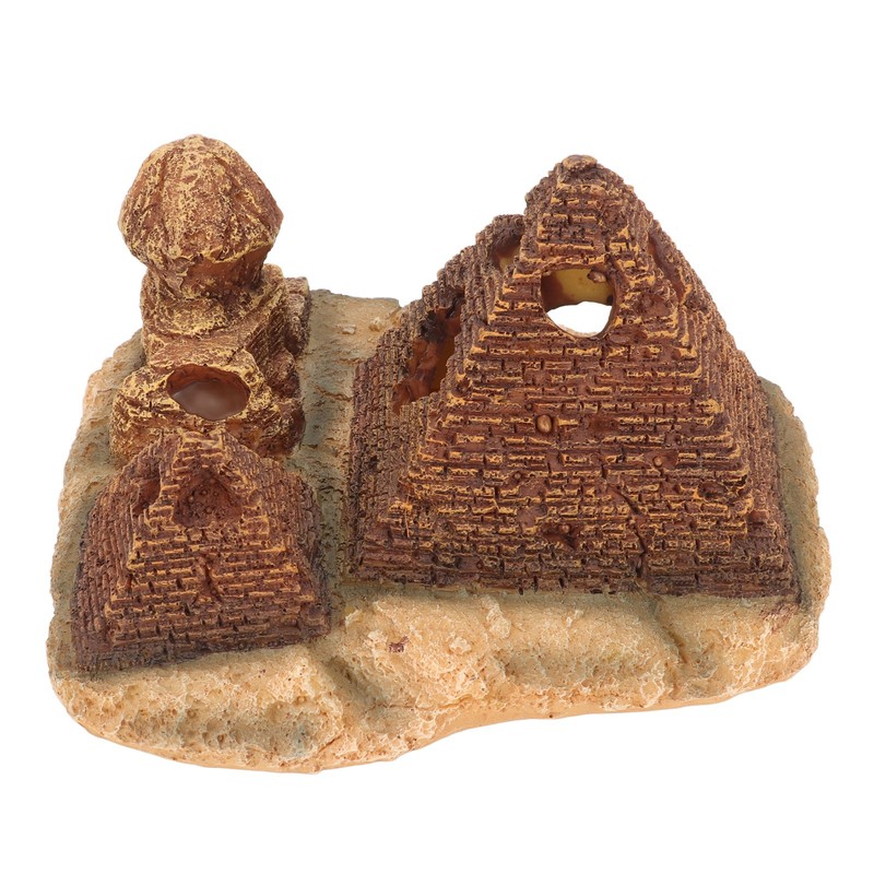 Aquarium Pyramid Decor Realistic Safe Resin Fish Tank Pyramid Hiding