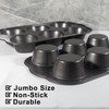 Bakexcel Non-Stick Jumbo Muffin Pans, 3.5" 6-Cup Set of 2