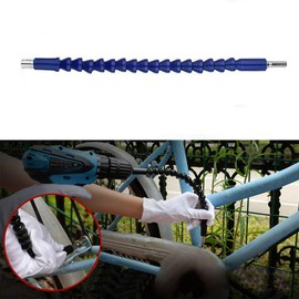 Flexible Soft Shaft POWERTOOL 1/4" Hex 300MM Screwdriver Universal Holder for Use in Places with Limited Access, Bends, Twist (Blue, 2PCS)