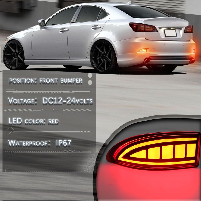 GEEGEETOP LED Rear Reflector Bumper Fog Light Assembly Accessories kit