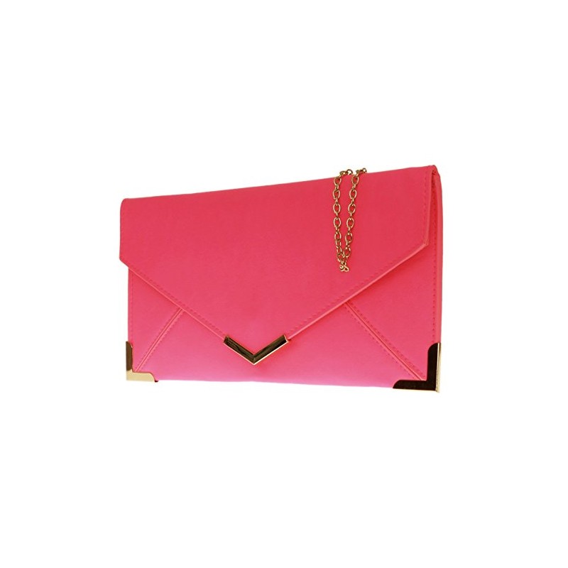 Girly Handbags Ladies Vintage Gold Tone Flat Clutch Bag Small