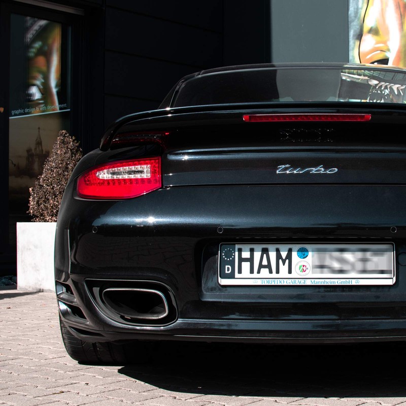 2 x Number Plate Sticker EU Field Black incl. 1