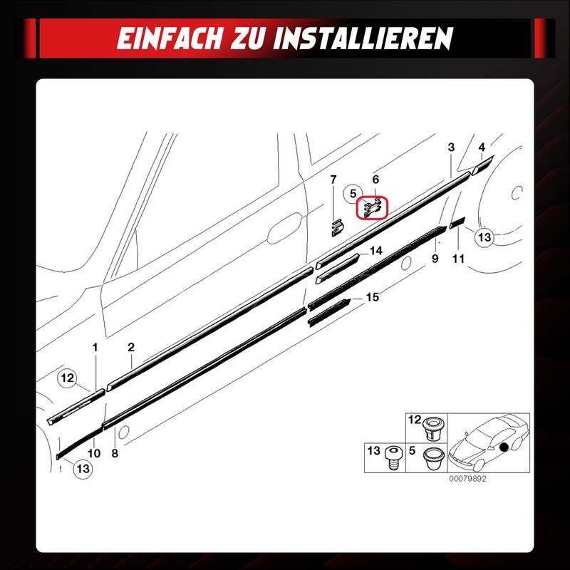 OTUAYAUTO 30 x Door Strips Mounting Clips Compatible with VW