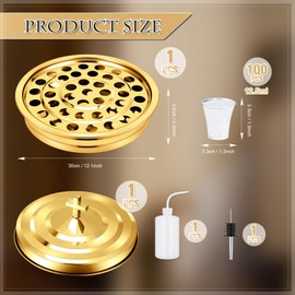 Zhehao 1 Set Holy Communion Trays for Churches with Lid, Churches Cup Fillers, 100 Disposable Communion Cups (Golden)