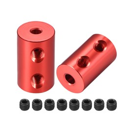 sourcing map 2 Pieces 3 mm to 4 mm Bore Rigid Clutch Screw L20XD12 Aluminium Alloy Shaft Coupling Connector Motor Accessories Red