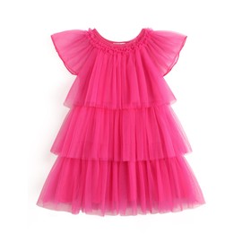 Arshiner Girls Tulle Dress Toddler Layered Tulle Tutu Dresses Baby Pink Dress Summer Formal Party Birthday Wedding 2T