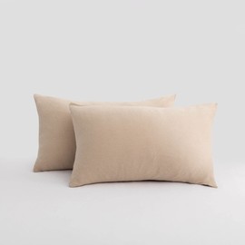 2-Pack Stretch Pillow Cases - Jersey Knit & Envelope Closure Pillowcases with Ultra Soft T-Shirt Like Polyester Blend - Suitable for Queen or Standard Size Set of 2, Heather Taupe