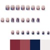 24pcs 4th of July Press on Nails Short Square Fake