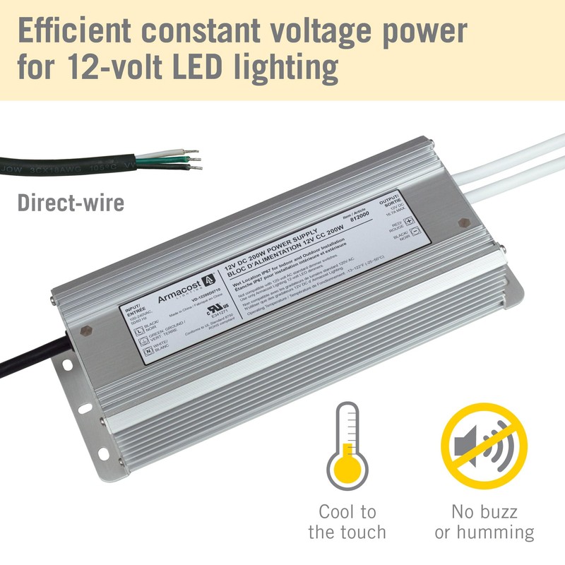 Armacost Lighting 200-Watt Standard 12-Volt DC Power Supply 812000
