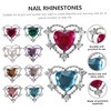 VILLFUL 10pcs Heart Shape Rhinestone Nail Charms for Nail Art