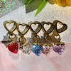 Beautiful Strawberry Heart Keychain Bag Charm - Color: Dark Red,