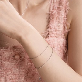 Gold&Deer 14KGP double layered bracelet yellow gold / 골드앤디어 14KGP 더블 레이어드 팔찌 옐로우골드
