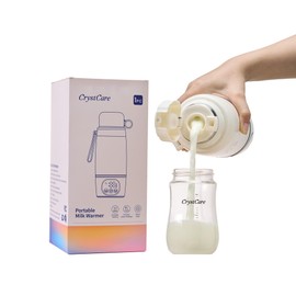 Crystcare Portable Bottle Warmer for Travel - Fast Heating Breast Milk & Formula Warmer with 16,000mAh Battery, 17oz Milk Warmer for Baby on The Go,Baby Bottle Warmer for Car, Airplane（Clouds）
