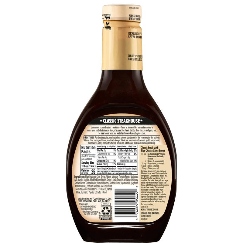 KC Masterpiece Classic Steakhouse Marinade, 16 Ounces; (Package May vary)