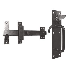 ZEROplus Medium Duty, Black Japanned Mild Steel, Suffolk Latch with Thumb Piece, for Garden Gates, Sheds, Z20/4S