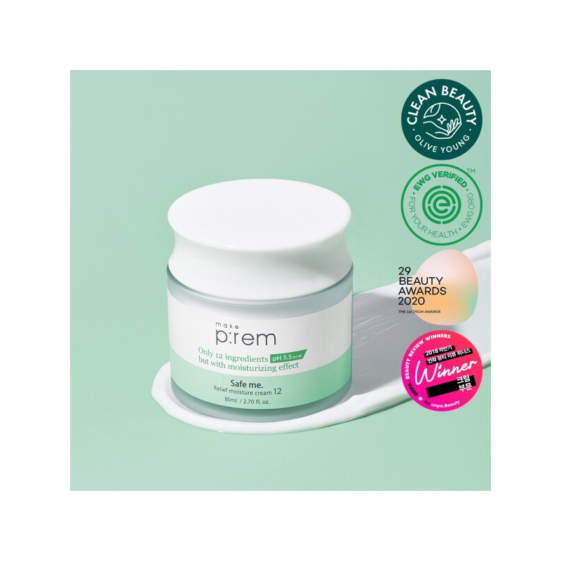 Makeprem 메이크프렘 세이프 미 모이스처 안심 크림 80ml GIFT인테카크림 10ml+샤셰2