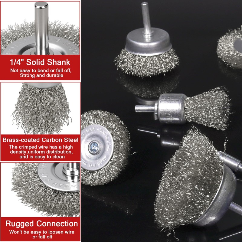 Wire Brush for Drill, 3 Inch Carbon Steel Wire Wheel,11