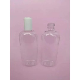 HOPEMOB 10 Piezas Envase Transparente Plástico 125ml Pet Oval C/tapa Disk top Rellenable Reutilizable Disc top Cosméticos Gel Botella Aceites Tapa de disco superior (it-487)