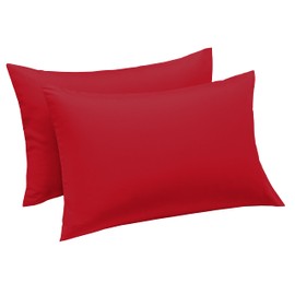 Aspire Homeware Pillow Cases 2 Pack – 100% Brushed Microfiber Red Pillowcases Super Soft Envelope Closure Pillow Cover (50x75cm)