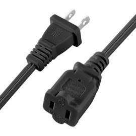 2-Prong Power Extension Cord Outlet Saver, US AC 2-Prong Male Female Power Cable SPT-2 18AWG/10A, NEMA 1-15P to 1-15R Cable Polarity (Black, 3FT)