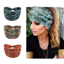 Temu Bohemian Style Women's Non-slip Elastic Sports Headband Free Size/10 15ea