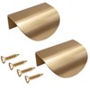 Oneyijun 2 Pcs Leaf Shape Cabinet Drawer Wardrobe Door Brass