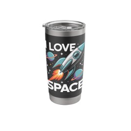 I Love Space Rocket Planets Stars Stainless Steel Insulated Tumbler