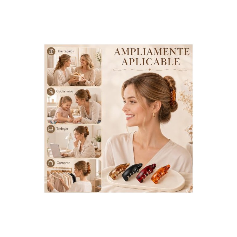 8PCS Pasadores Mujer,Mini Pinzas para el Cabello con Forma de