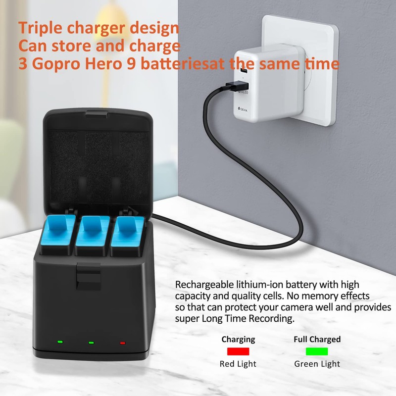 JHTC Hero 11 Battery Hero 9/10/11/12 Battery Rechargeable 3 *