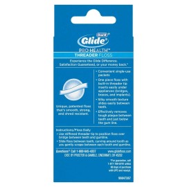 Oral-B Glide Threader Floss Pro-Health For Braces & Implants Shred Resist 30 Ct