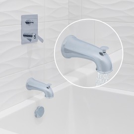 DANCO Decorative Bathtub Faucet Spout with Pull Up Diverter | 6 Inch Length | Chrome Finish (10315)