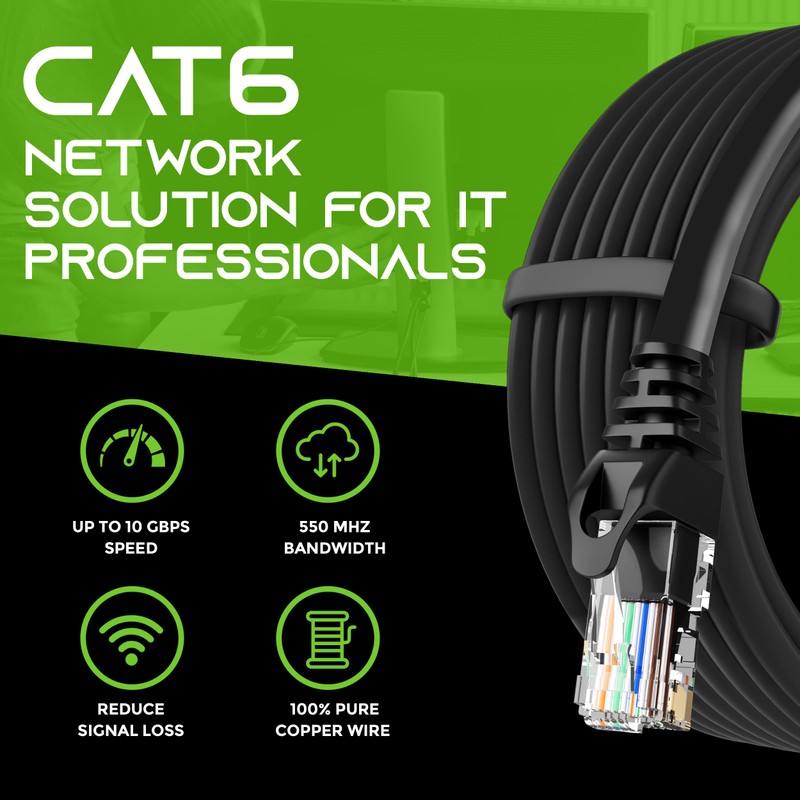 GearIT Cable Cat6 1,83 Metro Cable Cat 6 Ethernet Snagless