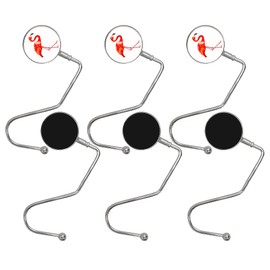 WYAN Handbag Hooks, Pack of 6 Portable Table Hooks for Handbags, Purse Hooks, for Women and Girls, Bag Holder (Flamingo Print)