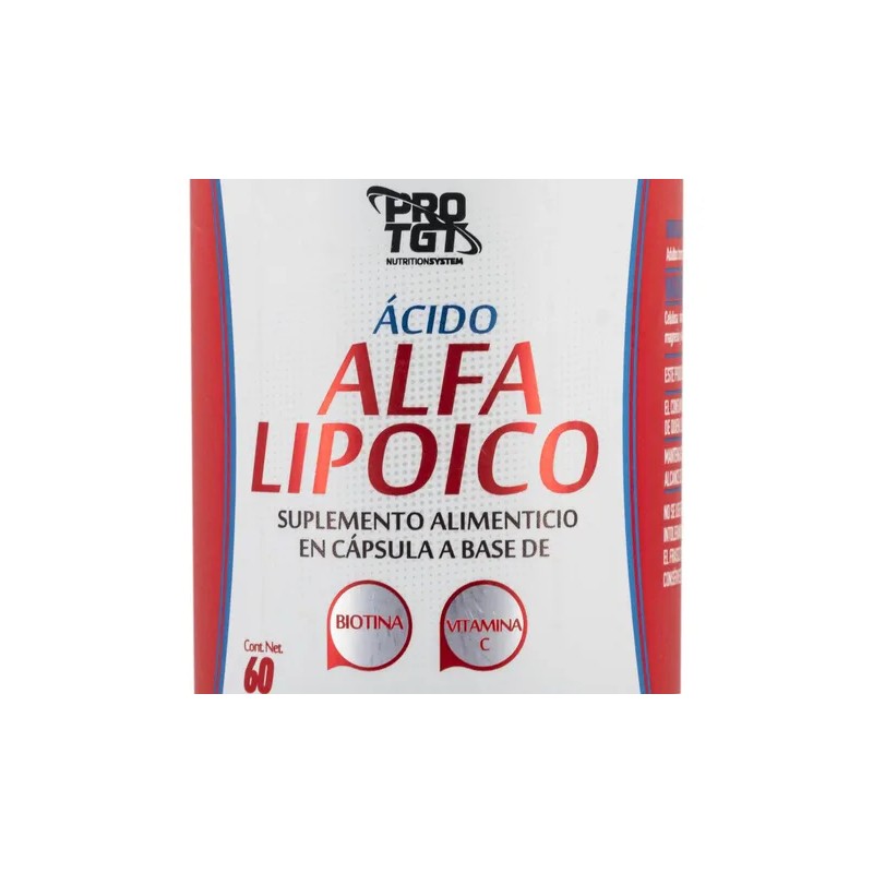 Ácido Alfa Lipoico 60 Cápsulas Protgt Biotina Sabor Sin Sabor