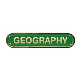 Capricornone Geography Gel Domed Green School Bar Badge