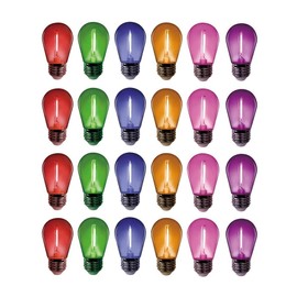 OURCOLOR 24 Pack Multicolor S14 1W LED String Light Replacement Bulb, Home Decor, Holiday, Party, Wedding, Christmas Light, Assorted